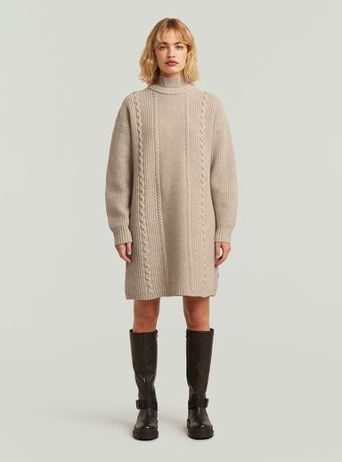 Vestido de punto Cable Loose